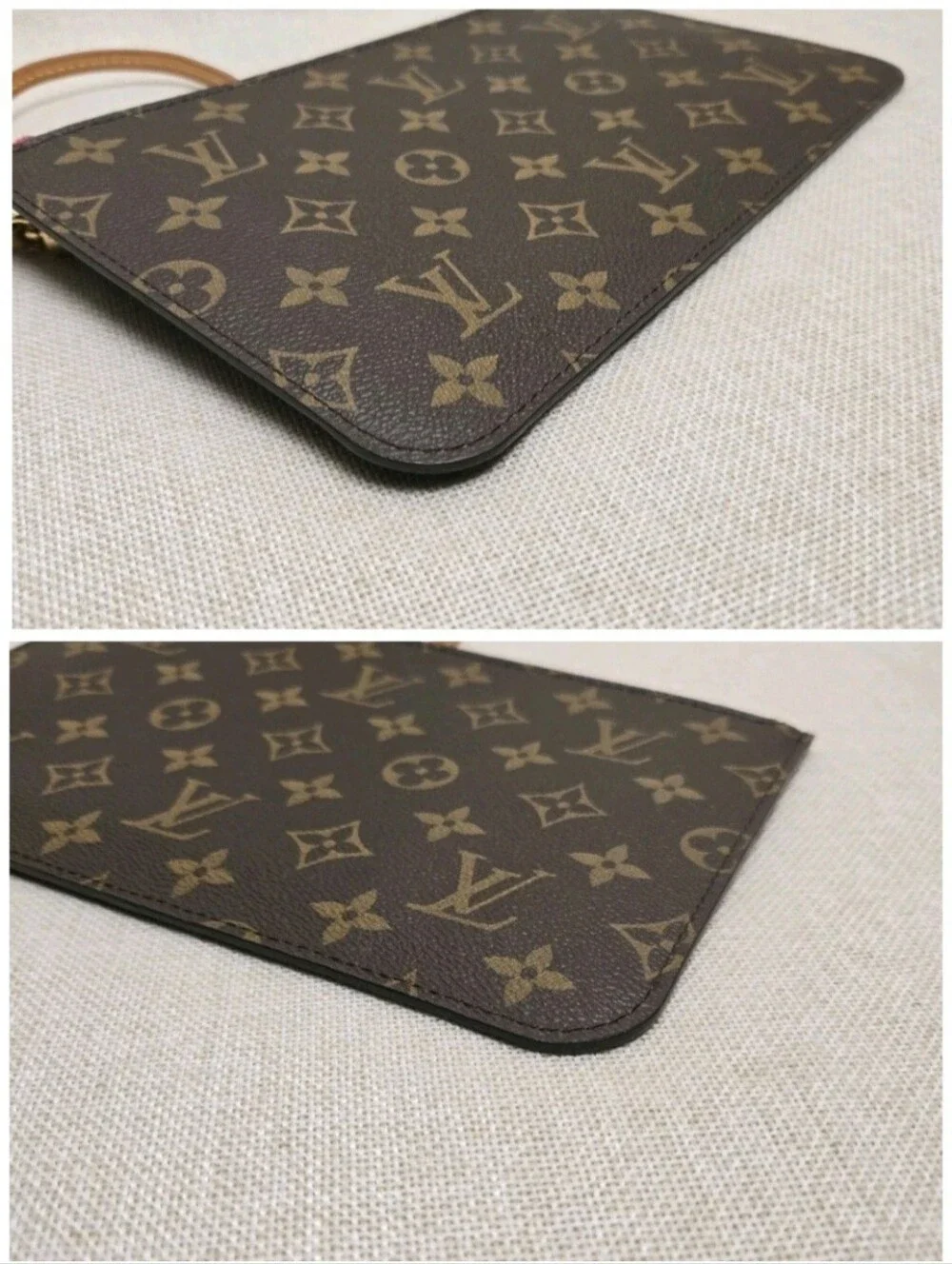 Louis‎ Vuitton Neverfull MM Pouch Pochette Wristlet Clutch Pivoine Pink with COA